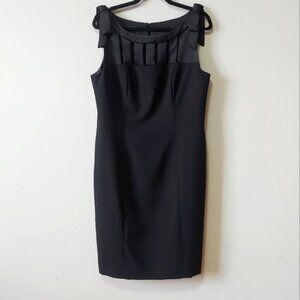 Chetta B Cocktail Sheath Dress Bow Detail Knee Length Sleeveless Size 12